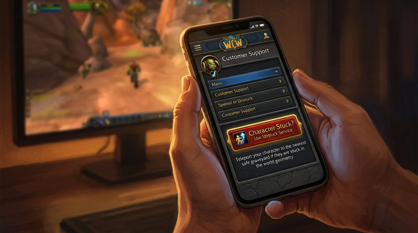 Unstuck button on mobile: how to free your character without an in-game ticket
