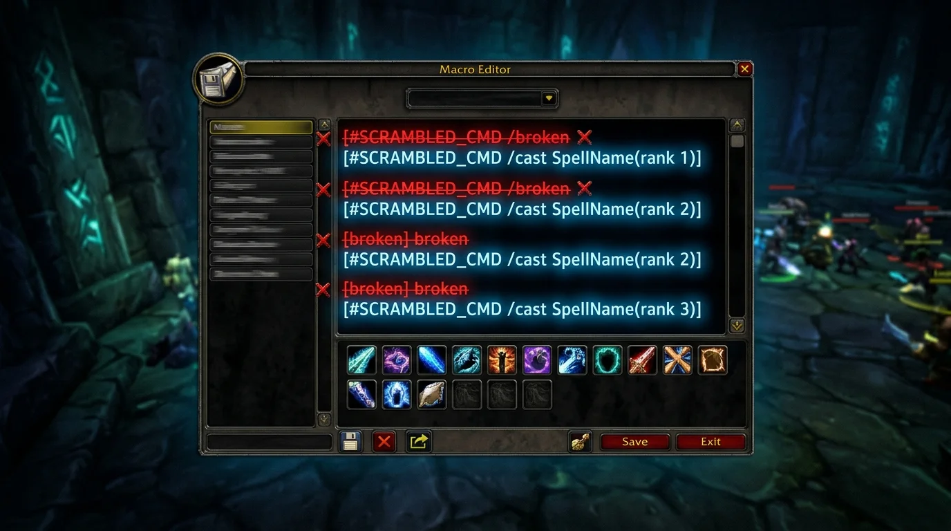 Errores que rompen tus macros en WotLK (y cómo solucionarlos rápido)